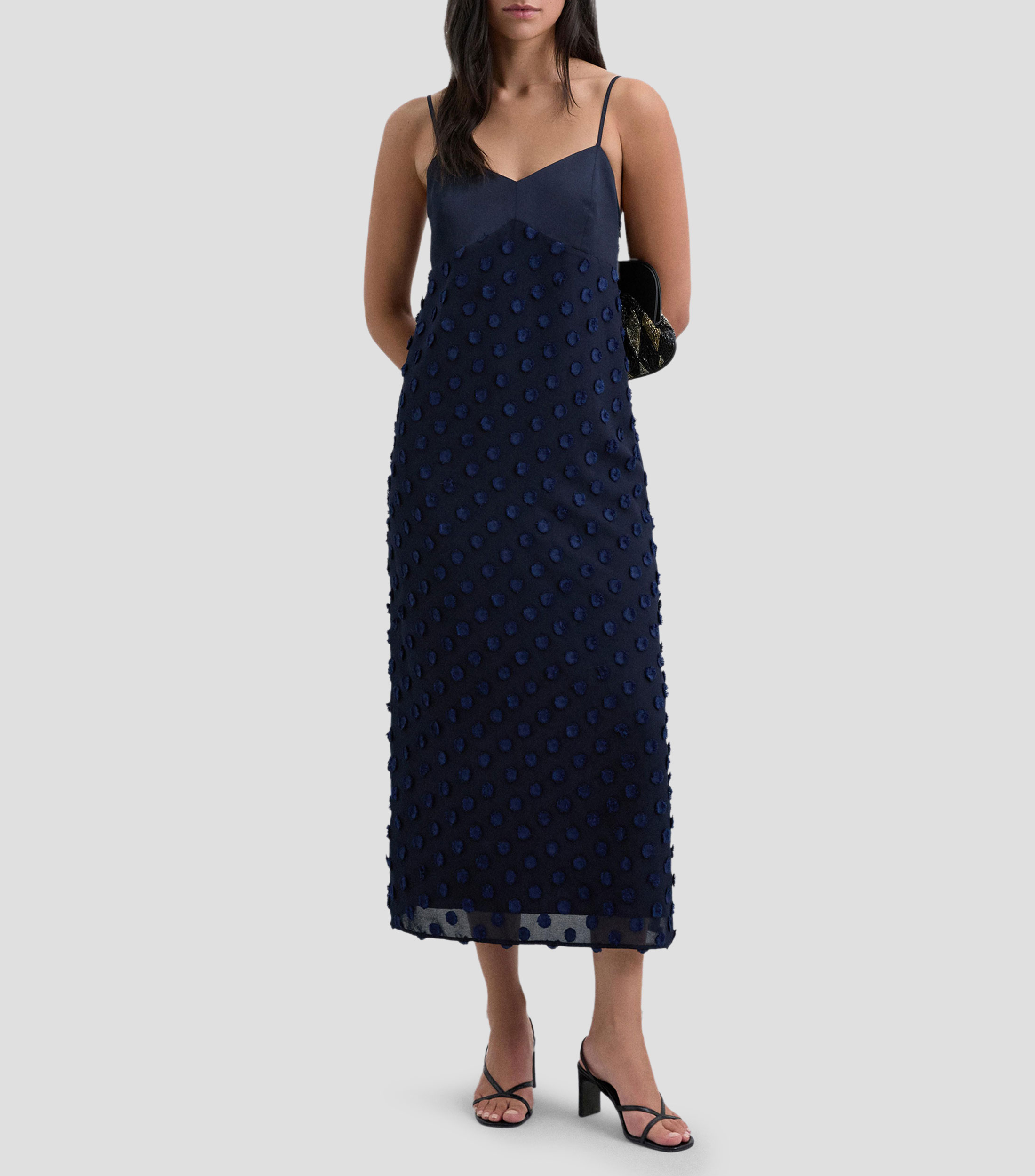 Vestido midi liso Mujer